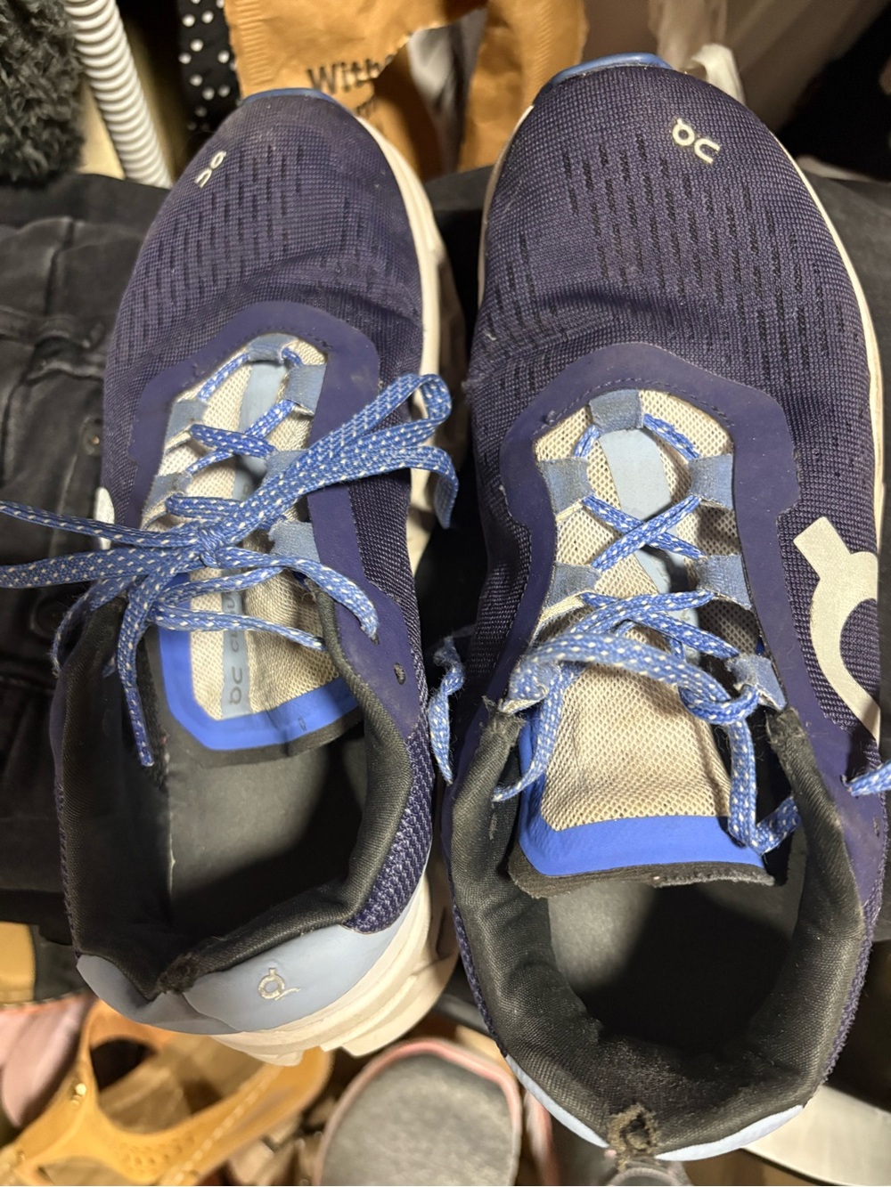 On Running Women's Navy and Light Blue Sneakers